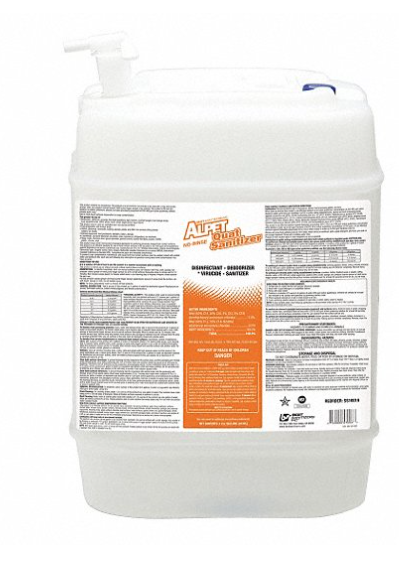 Disinfectant and Sanitizer, 5 gal Container Size, Bucket Container Type, Unscented Fragrance