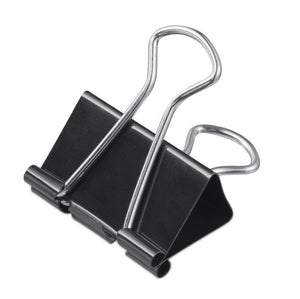 Binder Clips in Dispenser Tub, Mini, Black/Silver, 60/Pack