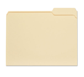 Top Tab Manila File Folders, 1/3-Cut Tabs, Assorted Positions, Letter Size, 11 pt. Manila, 100/Box