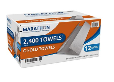 Marathon® C-Fold Paper Towels, White, 2400 Towels Per Case – BlueSky ...