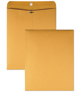 Clasp Envelope, #14 1/2, Cheese Blade Flap, Clasp/Gummed Closure, 11.5 x 14.5, Brown Kraft, 100/Box